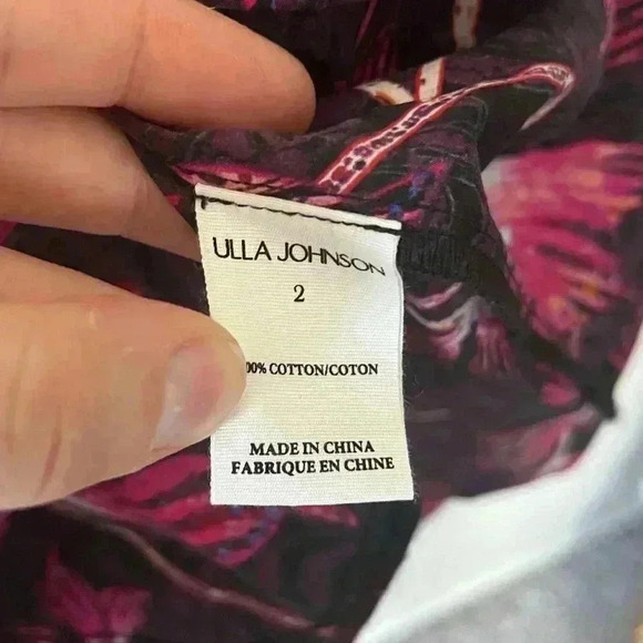 ULLA JOHNSON Caprice floral cotton poplin midi dress Women’s Size 2 NWOT - Picture 13 of 16